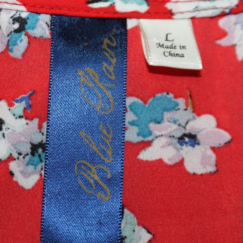 Blue Rain Strappy Red, White and Blue Floral Top - Picture 7 of 12